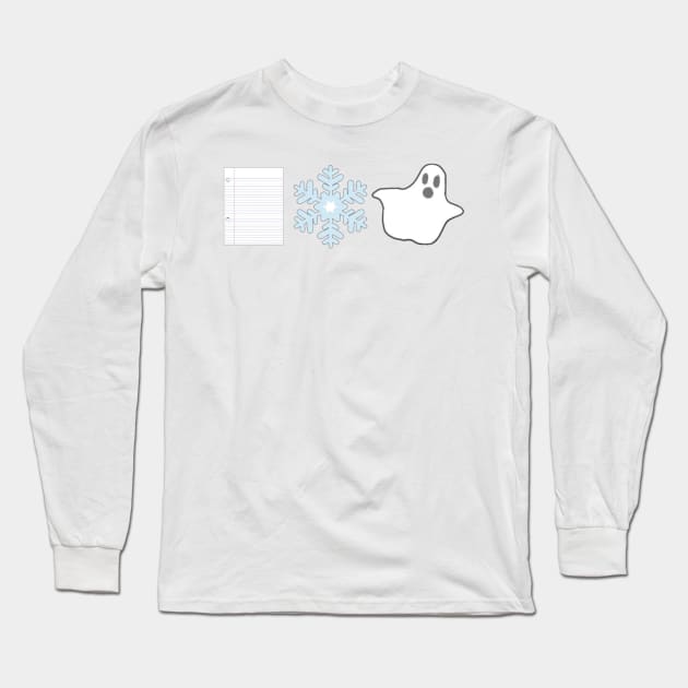 Paper, Snow, A Ghost! Long Sleeve T-Shirt by sunkissed